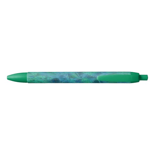 Aqua Fractal Personalized Zwarte Inkt Pen (Achterkant)