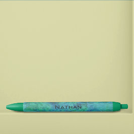 Aqua Fractal Personalized Zwarte Inkt Pen