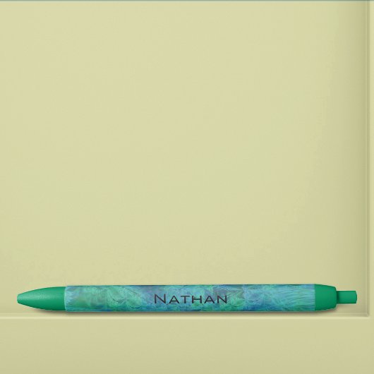 Aqua Fractal Personalized Zwarte Inkt Pen