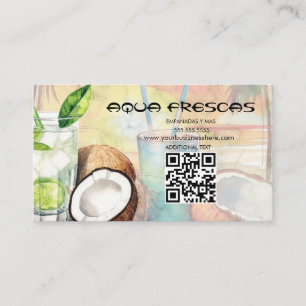 Aqua Frescas Batidas Shakes Voedselwagens Visitekaartje