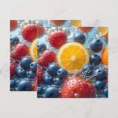 Aqua Fruit Medley Save The Date (Voorkant / Achterkant)