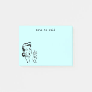 Aqua Funny Retro Huisvrouw Note to Self