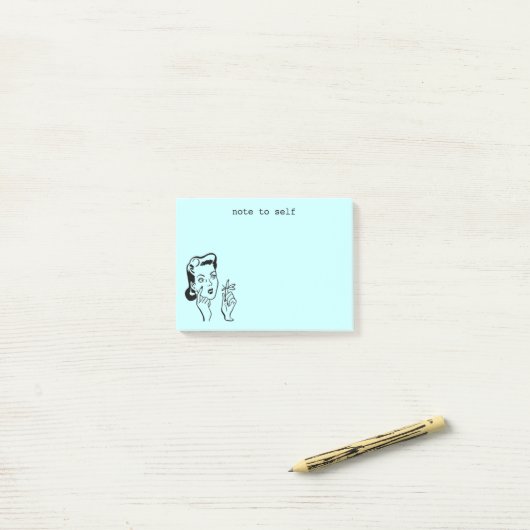 Aqua Funny Retro Huisvrouw Note to Self (Op bureau)