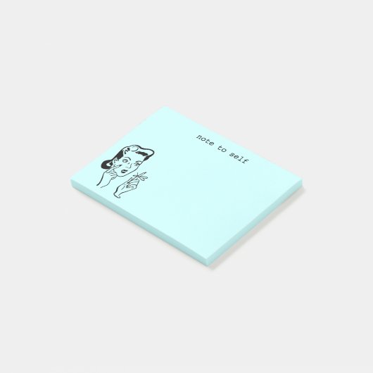 Aqua Funny Retro Huisvrouw Note to Self (Schuin)