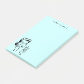 Aqua Funny Retro Woman Note for Self Notes (Schuin)