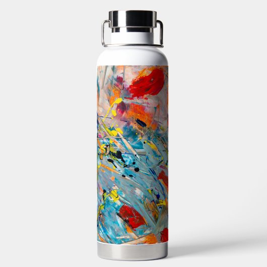 Aqua Fusion: Abstracte elegantie"? Waterfles (Achterkant)