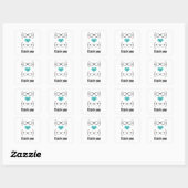 Aqua Geeky Glasses Dank u Stickers (Vel)