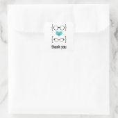 Aqua Geeky Glasses Dank u Stickers (Tas)