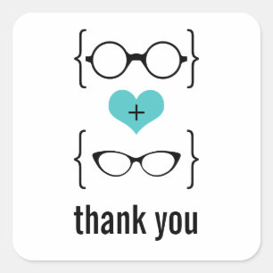 Aqua Geeky Glasses Dank u Stickers