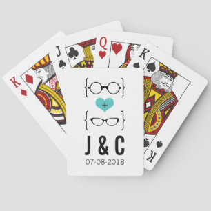 Aqua Geeky Glasses die Kaarten spelen