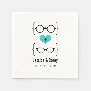 Aqua Geeky Glasses Paper Napkins Servetten