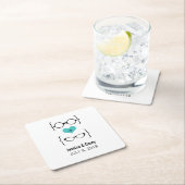Aqua Geeky Glasses Paper Onderzetters (Insitu)