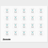 Aqua Geeky Glasses Wedding Stickers (Vel)