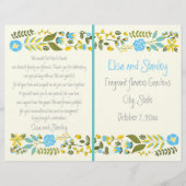 Aqua, geel programma voor de bruiloft aan de rand (Voorkant)