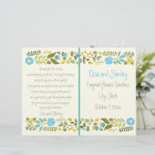 Aqua, geel programma voor de bruiloft aan de rand (Staand voorkant)