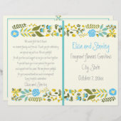 Aqua, geel programma voor de bruiloft aan de rand (Voorkant / Achterkant)