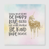 Aqua Geel Roze Waterverf Inspirerend Eenhoorn (Voorkant)