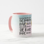 Aqua Geel Roze Waterverf Inspirerend Eenhoorn Mok (Voorkant links)