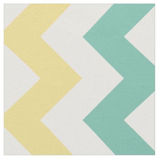 Aqua, geel, witte Chevron Stripe verbinding Stof (Close Up)