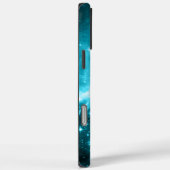 Aqua gekleurde sterren Case-Mate iPhone case (Achterkant / Rechts)