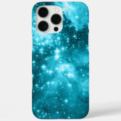 Aqua gekleurde sterren Case-Mate iPhone case (Achterkant)