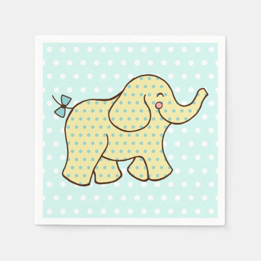 Aqua Gele Olifant Servetten (Voorkant)
