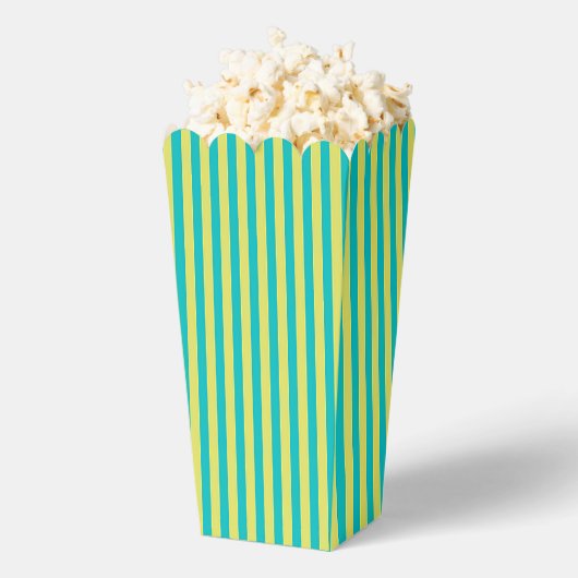 Aqua + Gele Strepen Popcorn Bedankdoosjes (Popped)