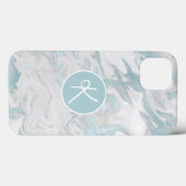 Aqua gemarmerde monogram hoesje-Case-Mate iPhone h Case-Mate iPhone Case (Achterkant (horizontaal))