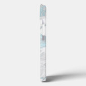 Aqua gemarmerde monogram hoesje-Case-Mate iPhone h Case-Mate iPhone Case (Achterkant / Links)