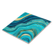 Aqua Geode Art Keramische Tegel. Tegeltje (Zijkant)
