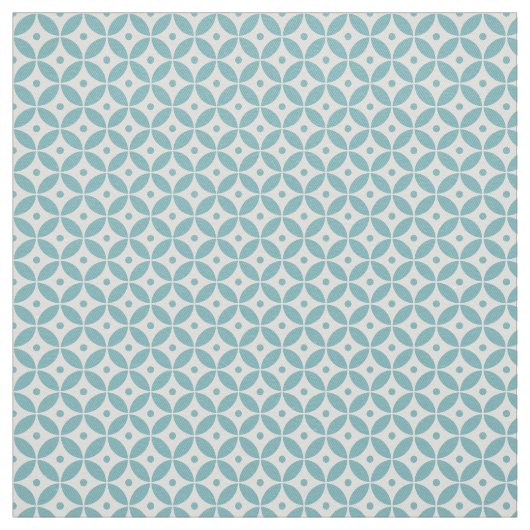 Aqua Geometric Circles Pattern Shippo Stof (Swatch)