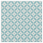Aqua Geometric Circles Pattern Shippo Stof (Close Up)