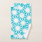 Aqua geometrisch patroon bad handdoek (Handdoek)