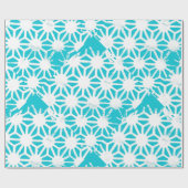 Aqua geometrisch patroon cadeaupapier (Vlak)