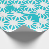 Aqua geometrisch patroon cadeaupapier (Hoek)