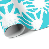 Aqua geometrisch patroon cadeaupapier (Rol Hoek)