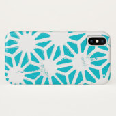 Aqua geometrisch patroon Case-Mate iPhone case (Achterkant (horizontaal))