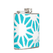 Aqua geometrisch patroon heupfles (Rechts)