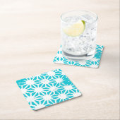 Aqua geometrisch patroon kartonnen onderzetters (Insitu)