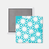 Aqua geometrisch patroon magneet (Voorkant / Achterkant)