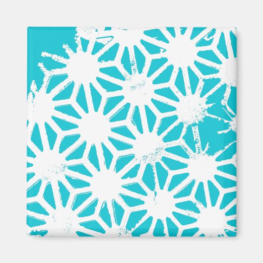 Aqua geometrisch patroon magneet (Voorkant)