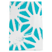 Aqua geometrisch patroon medium cadeauzakje (Achterkant)