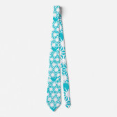 Aqua geometrisch patroon stropdas (Voorkant)