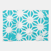 Aqua geometrisch patroon theedoek (Horizontaal)
