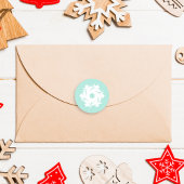 Aqua Geometrische Sneeuwvlok Ronde Sticker