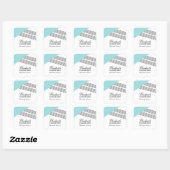 Aqua Geometrische Stripe Afstuderen Stickers (Vel)