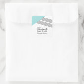 Aqua Geometrische Stripe Afstuderen Stickers (Tas)