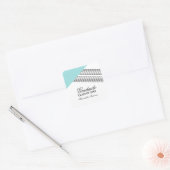 Aqua Geometrische Stripe Afstuderen Stickers (Envelop)