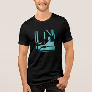 Aqua Geometrische vormen Combinatieontwerp Tri-Blend Shirt