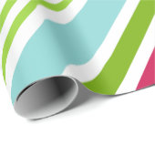 Aqua Gestreepte Kerst Inpakpapier (Rol Hoek)